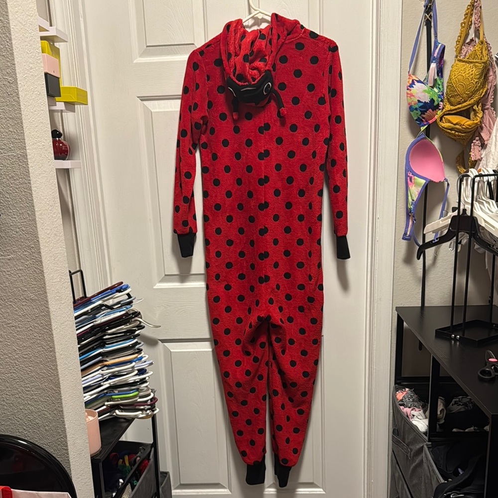 Papaya ladybug Fleece Onesie - Picture 4 of 4